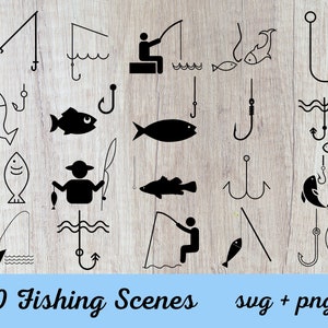 FISHING SVG Bundle, FISHING Svg Cut Files for Cricut, Fishing Lure Svg, Hook Svg, Fishing png