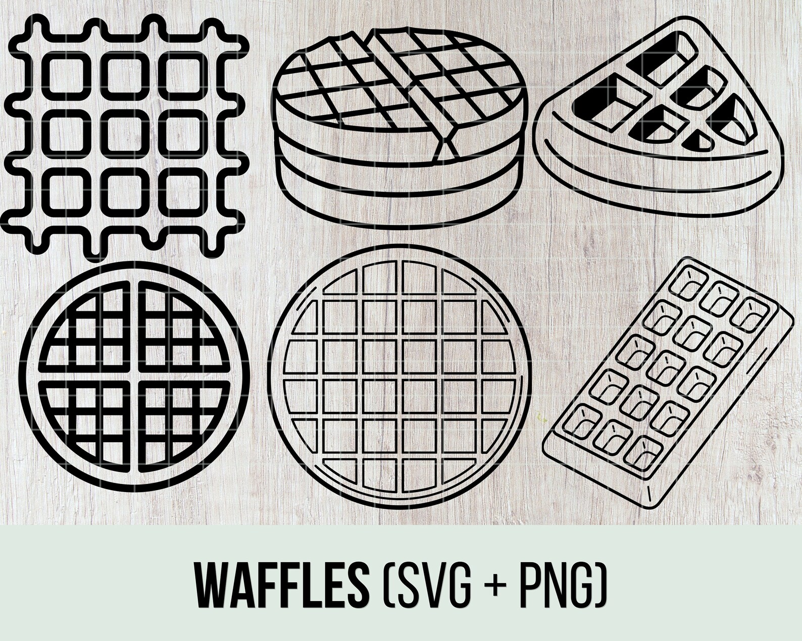 Waffles Vector Clipart Set Waffle svg gráfico de eggo Etsy España