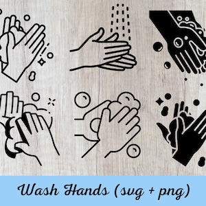 Wash Hands SVG, hand wash, washing hands, PNG, digital download, clipart