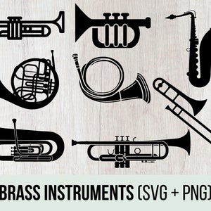 Brass Instrument svg, bundle, trumpet, trombone, tuba digital vector, clip art, SVG, Cutting File, homecoming