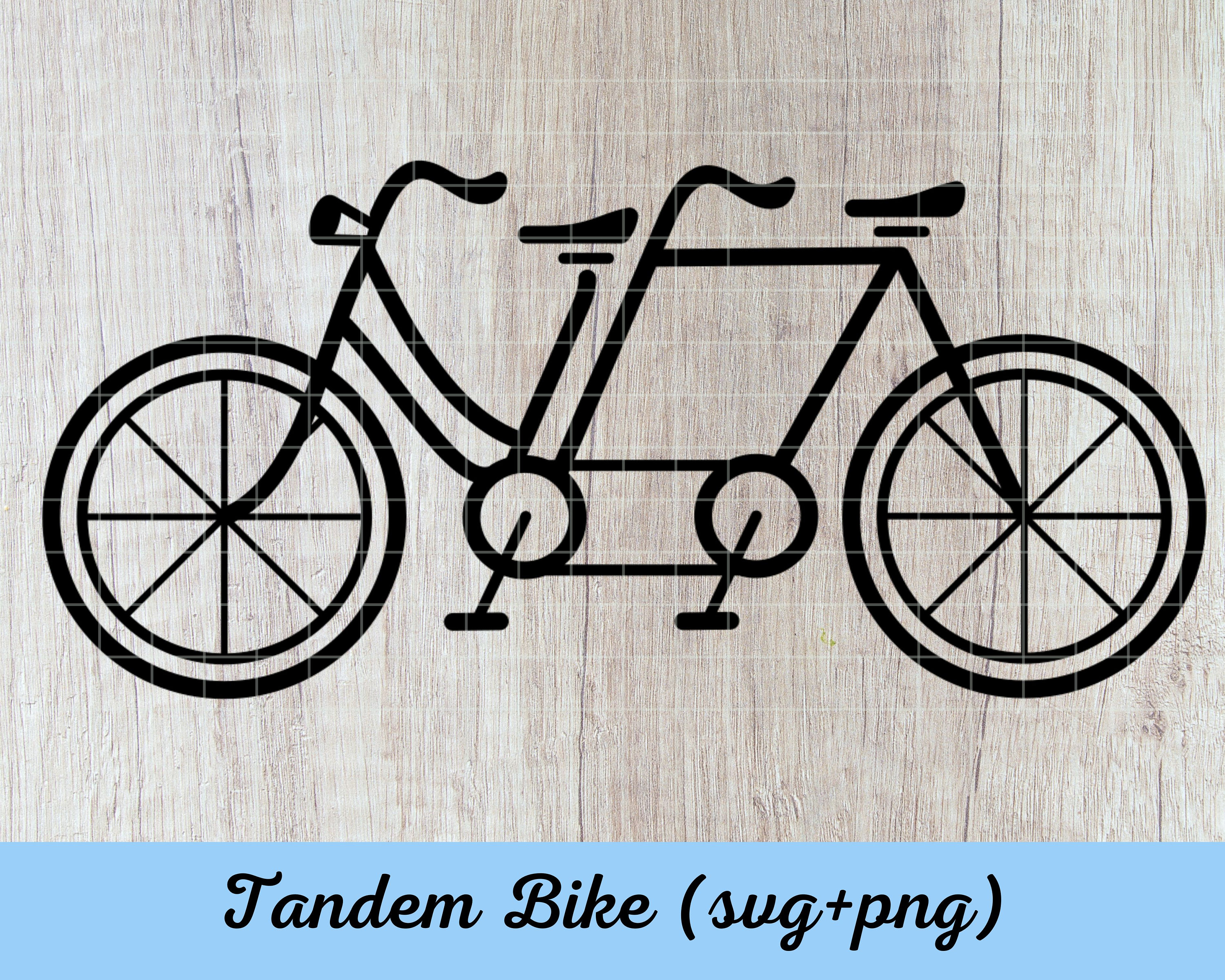 Tandem Bike Svg, Couples Bike Svg, Clipart, Illustration Etsy
