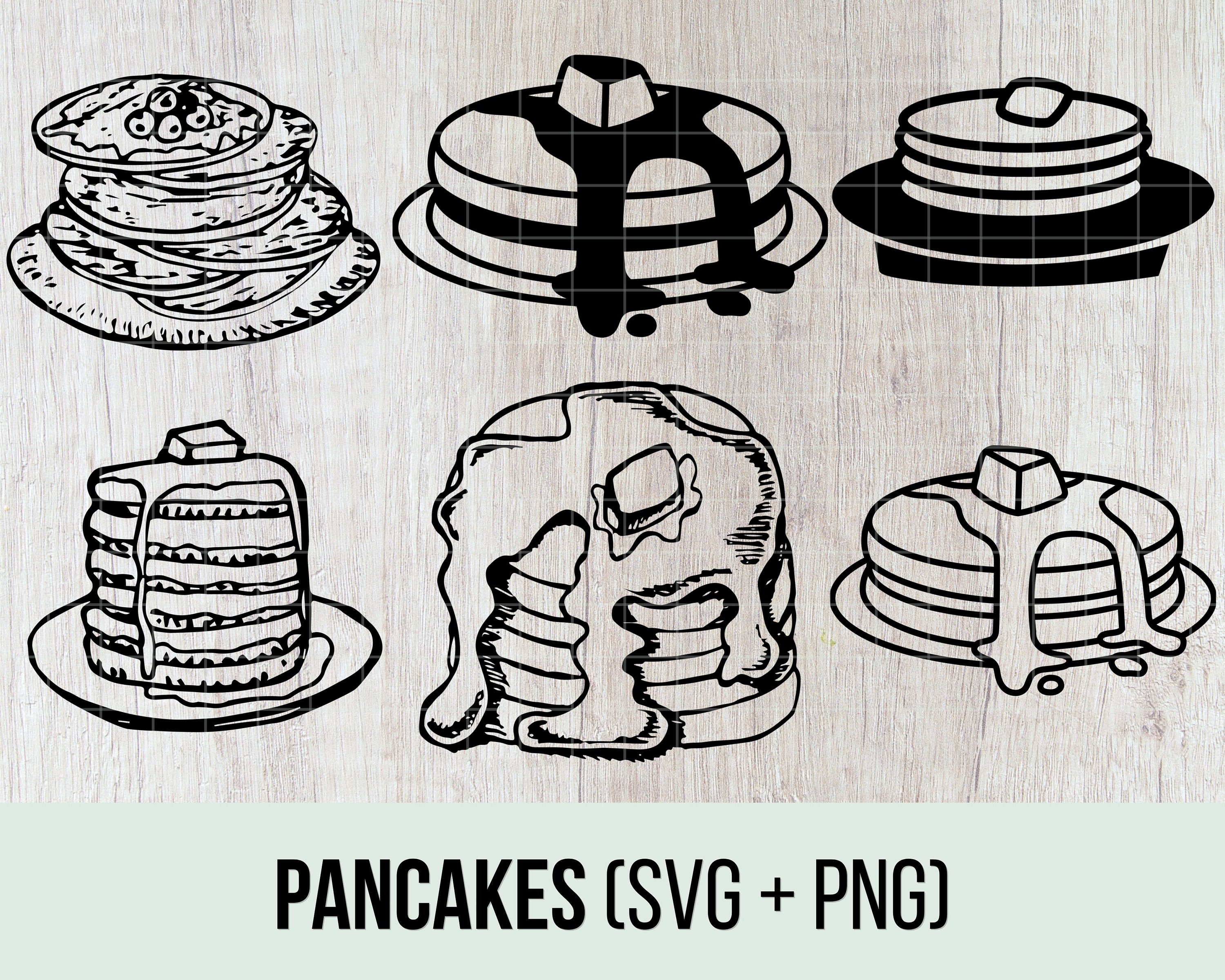 Pancakes With Butter and Syrup Pancake Stack Cut Files for Etsy