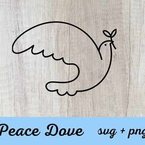 Dove Peace SVG Cut Files | Dove with Olive Branch PNG