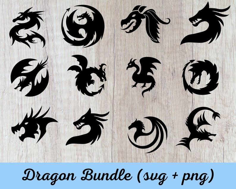 Dragon Svg Bundle, Dragon Cut File, Dragon Svg, Dragons Head, Dragon ...