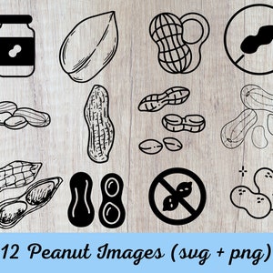 Peanut outline SVG, Peanut Butter svg, No Peanuts Svg, PNG, instant download