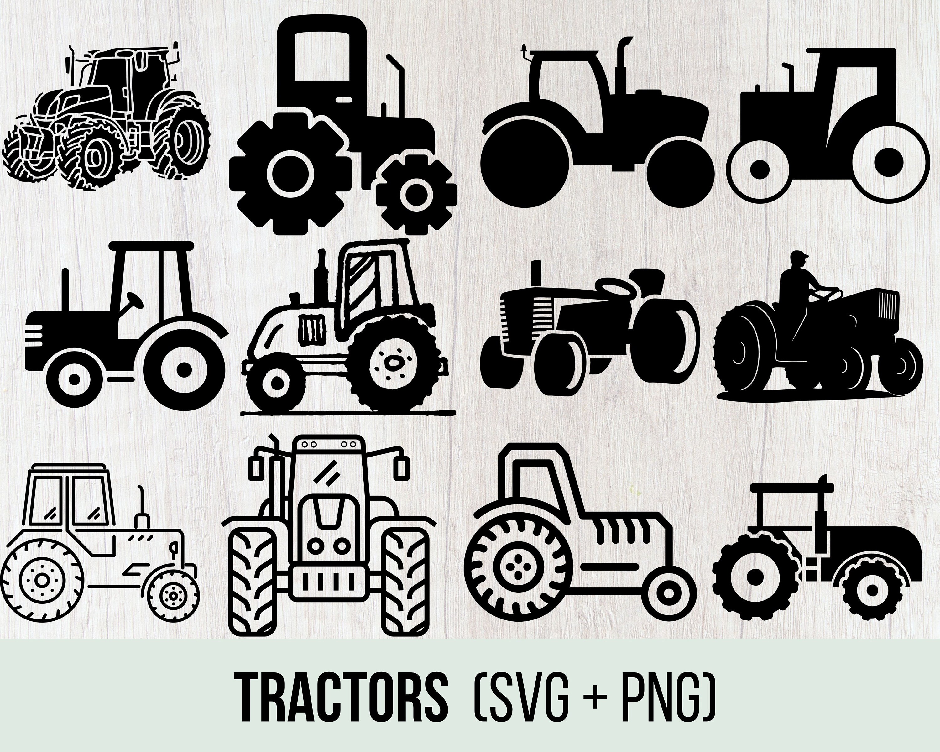 Tractor Svg, Vehicle, Farm Svg, Silhouette, Decal, Stencil, Clipart