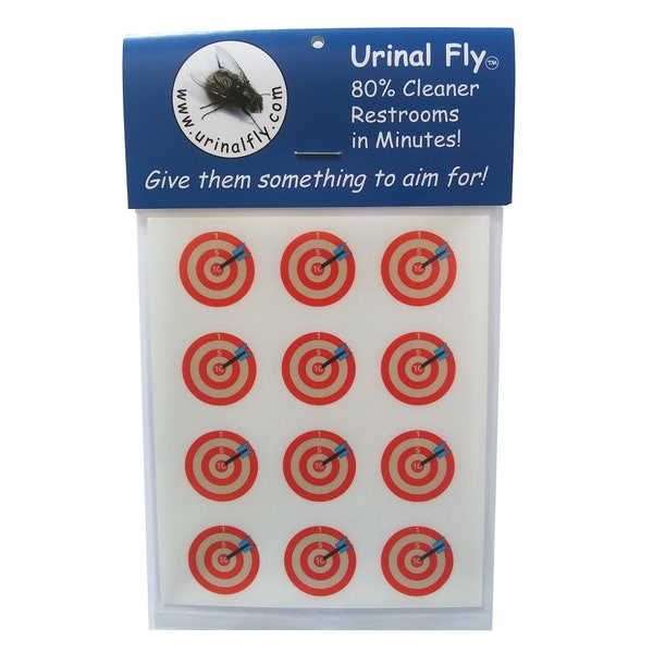 Urinal Fly Potty Target Stickers, Set of 12, Numbered Bullseye Targets