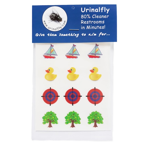 Urinal Fly Potty Target Stickers, Set of 12, Duckie Tree Target Sailboat