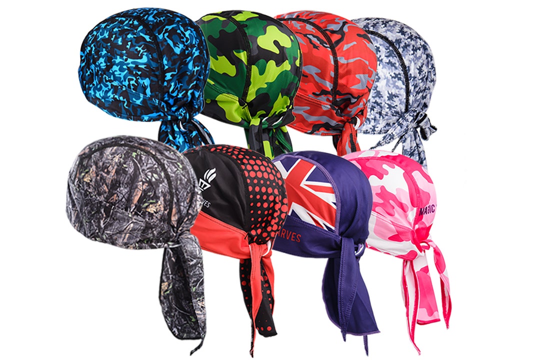 Durag Skull Caps for Men Fitted Cycling Tie Down Bandana Grey Etsy