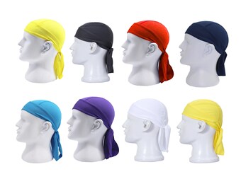 Unisex Solid Colour Bandana Cycle Cap Durag for Men Women Hike Running Sport Dorag Riding Scarf