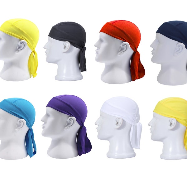 Unisex Solid Colour Bandana Cycle Cap Durag for Men Women Hike Running Sport Dorag Riding Scarf