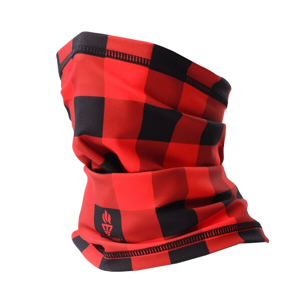 Roter Fleece Snood Halswärmer Schlauchschal Biker Buffalo Karo MoD Karo Motorrad Holzfäller Bandana