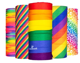 LGBT Pride Flag Colourful Rainbow Printed Scarf Lightweight Cycle Neck Tube Scarf Snood Face Mask Warmer Head Bandana