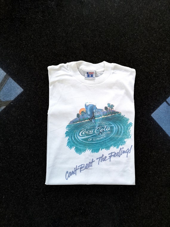T-shirt Vintage Coca Cola Années 80 Pour Enfant - Jaune Surf Skate, Taille S
