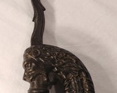 Antique Cast Iron Metal Lion Head Notary Press - Sept 27, 1904 - Vintage Seal Stamper