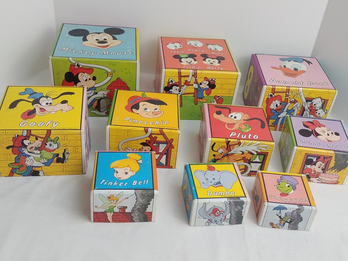 Disney Vintage Stacking Box Set Child Learning Toy Nesting Etsy
