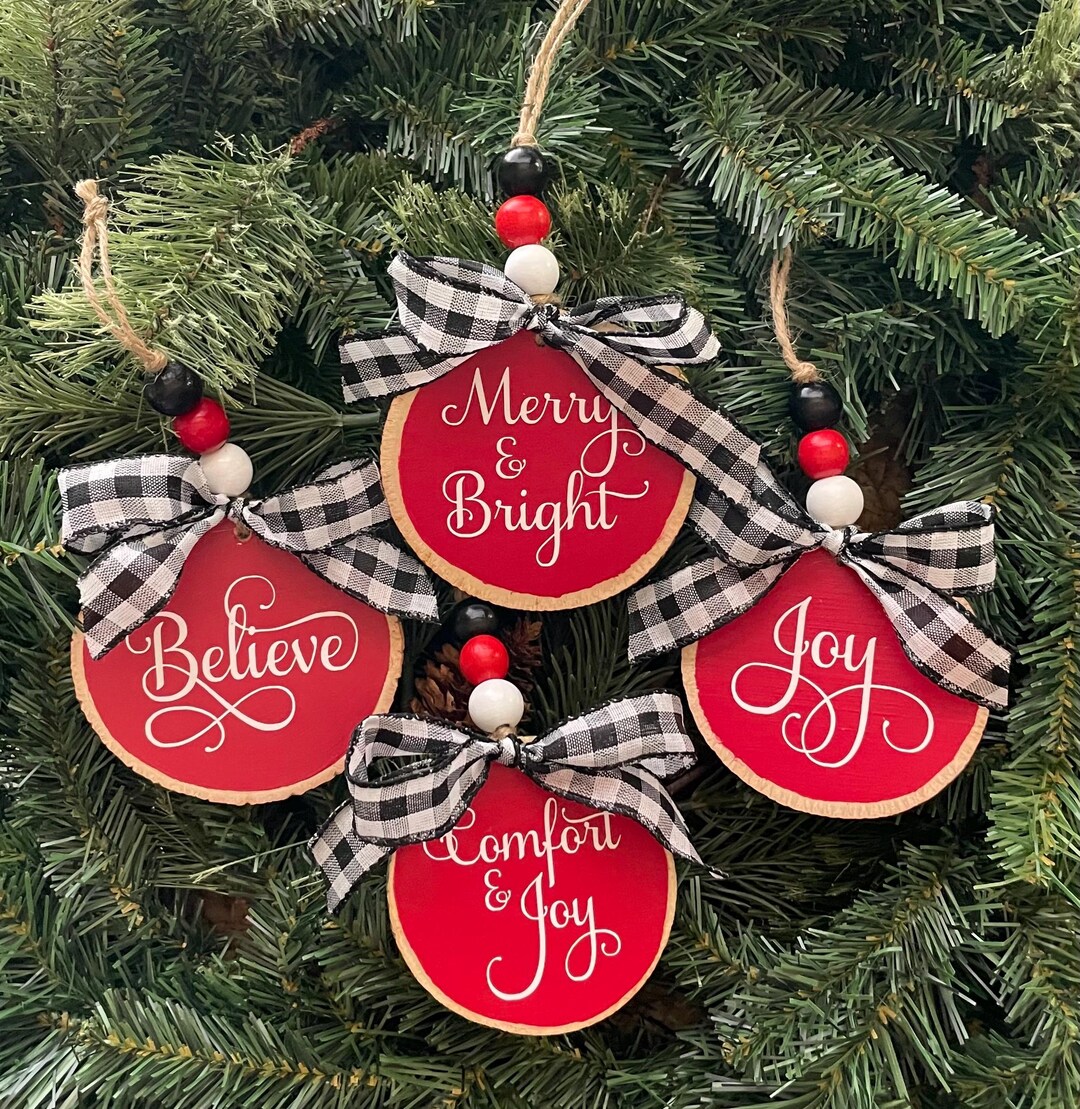 QIHE-36PCS Christmas Red Angel Ornaments, 12 Styles Wooden Hanging Decor Hemp Rope Diy Blank Back Message Writing Xmas Tree Home Decoration