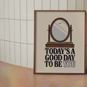 Be You Retro Motivational Wall Art, Retro Quote Wall Print, Digital Download Print, Retro Wall Decor, Large Printable Art, Downloadable Art