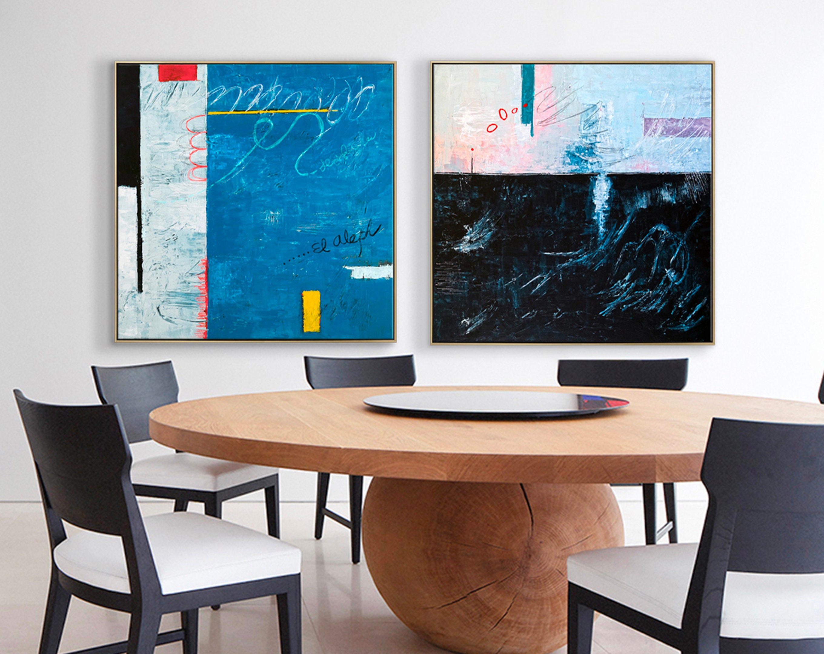 Painting on Canvas Wall Art, Abstract Large Original Modern Colorful Acrylic & Oil Painting, Minimalist Wall Art - The South + The Aleph