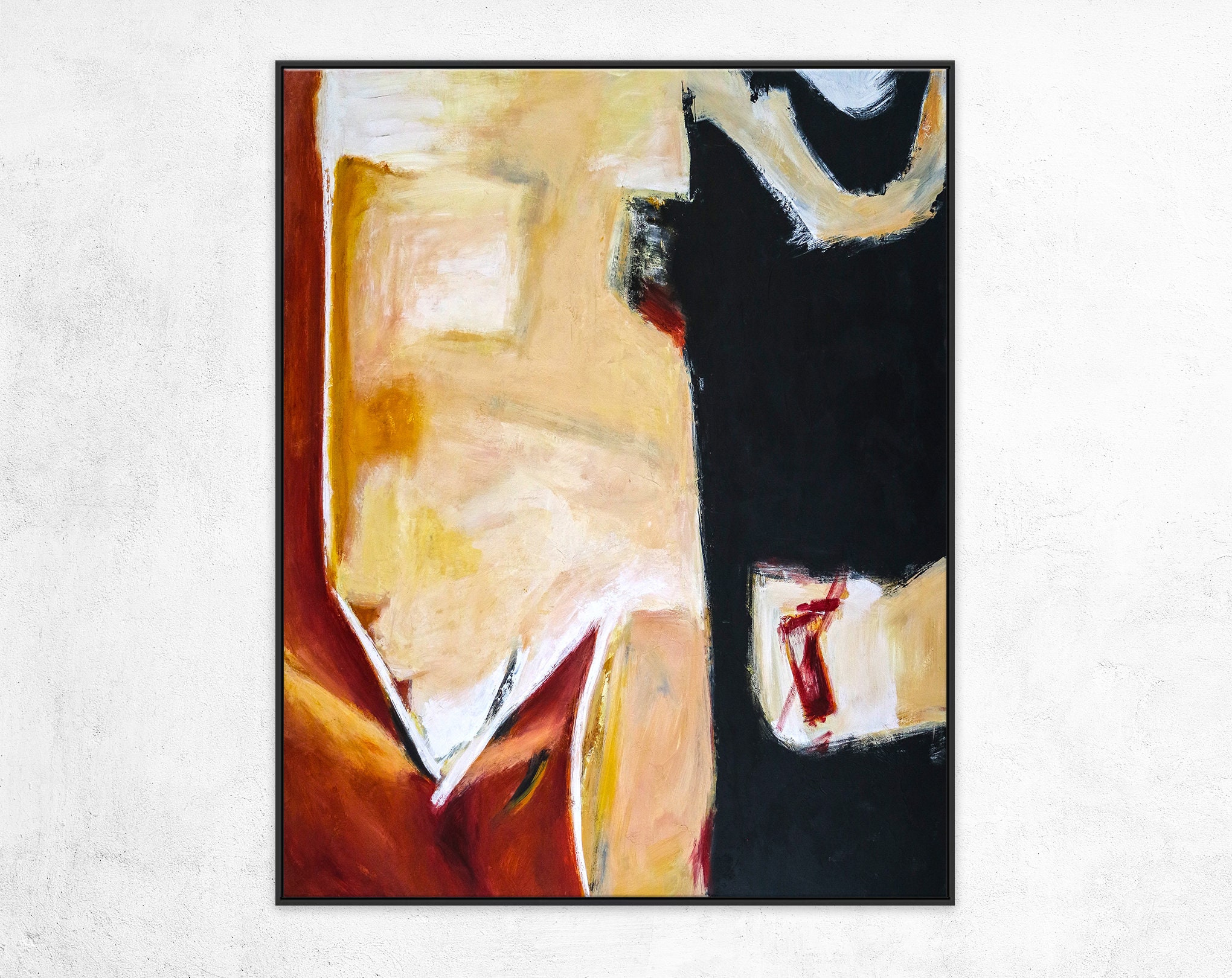 抽象画 キャンバスアート 黒白赤