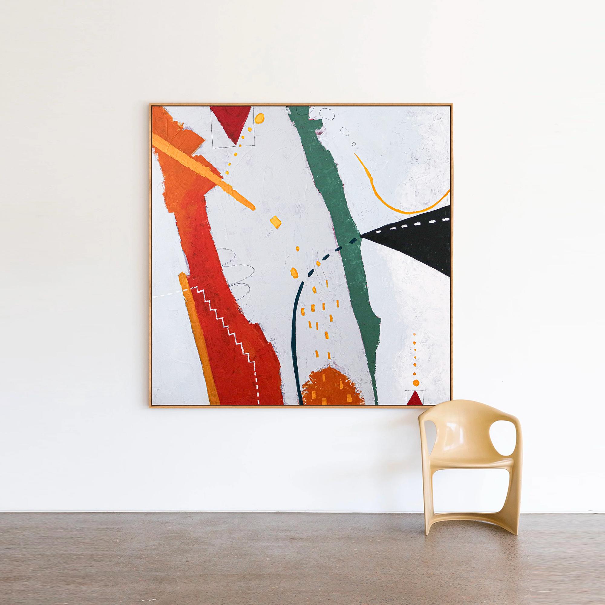 抽象画 – オリジナルウォールアート – キャンバスに描かれた大きな油絵