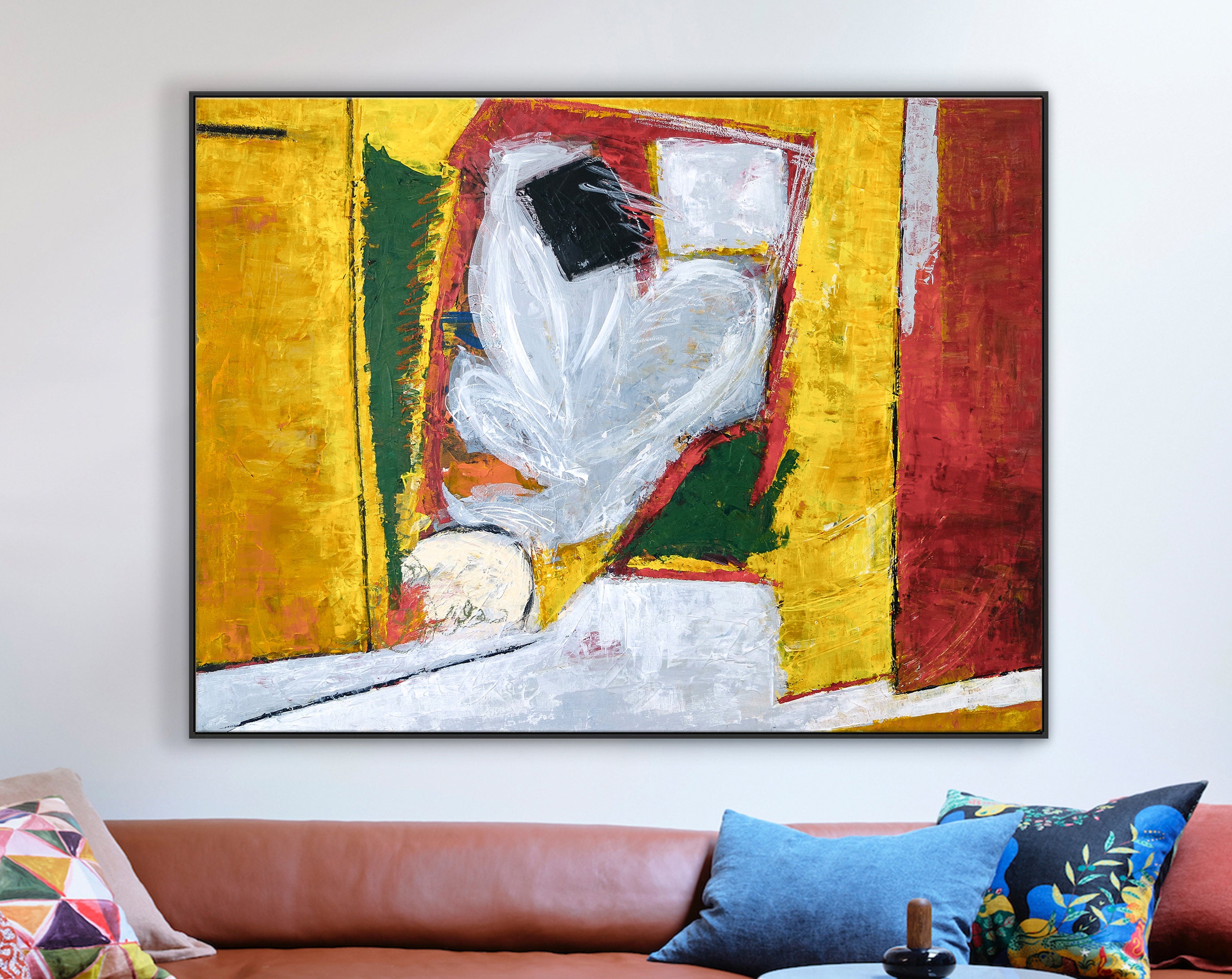 Imaginative Modern Abstract Original Acrylic Painting, Large Colorful Canvas Wall Art of Space with Exit, Yet No Entrance ｜ The Exit