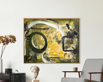 Earth Tone Large Abstract Painting – Oil & Acrylic Original Wall Art – Freiburg I (50"x40")