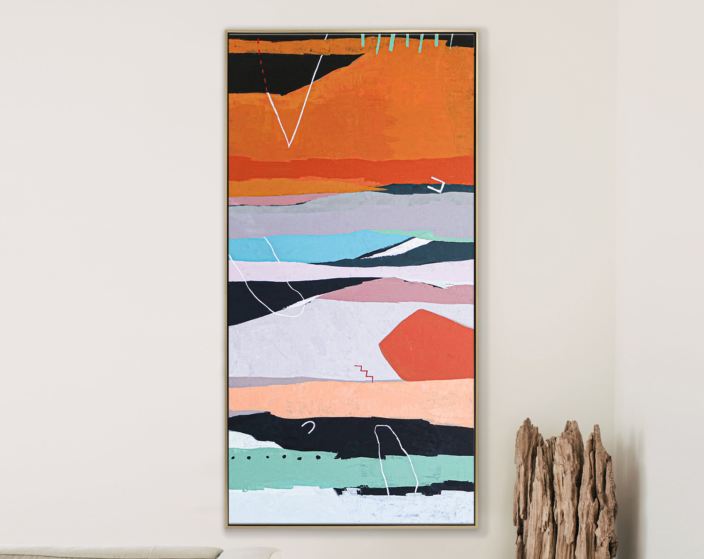 Contemporary Original Canvas Wall Art Inspiring Timeless Contemplation, Large Modern Abstract Acrylic Painting ｜ Terra