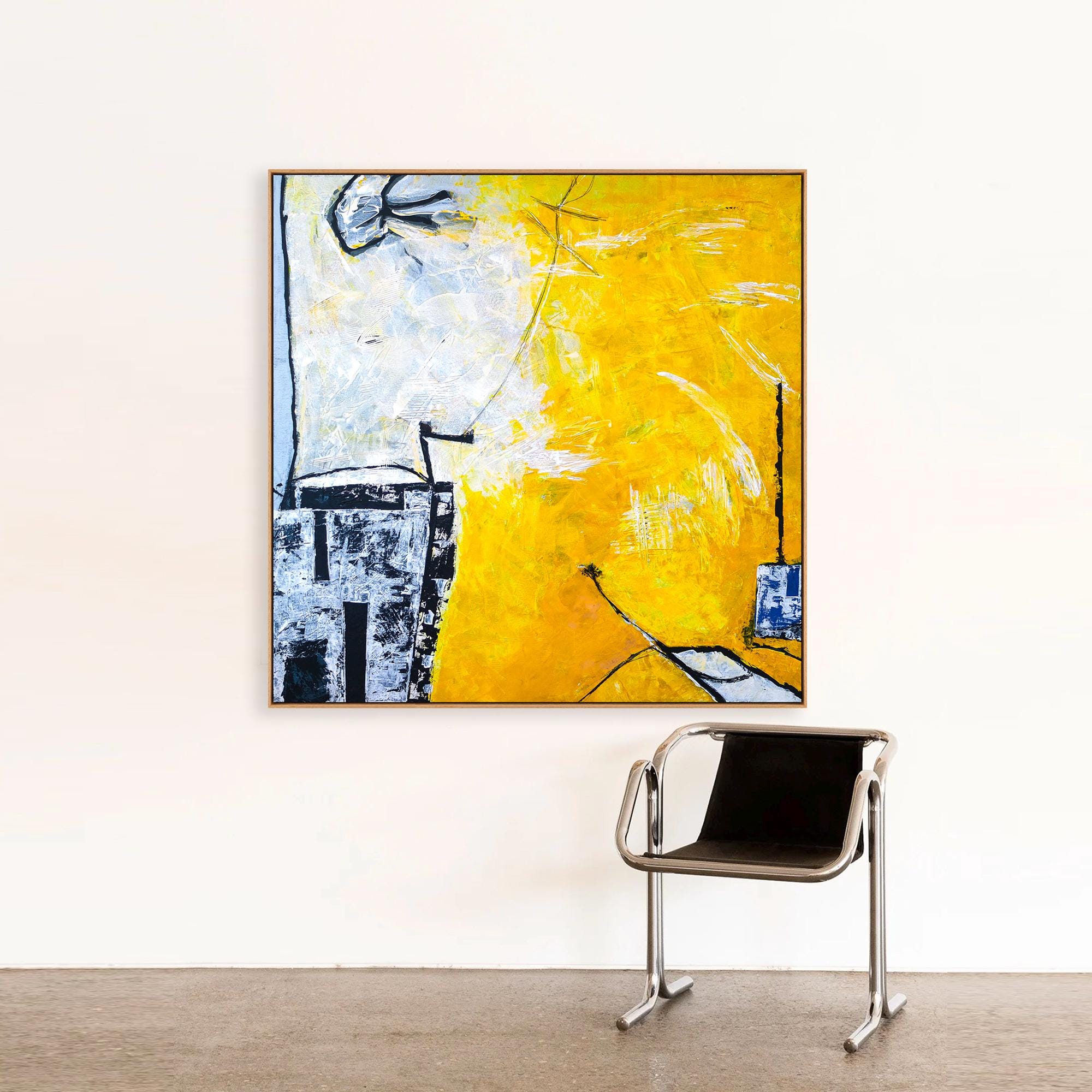 抽象画 – オリジナルウォールアート – キャンバスに描かれた大きな油絵