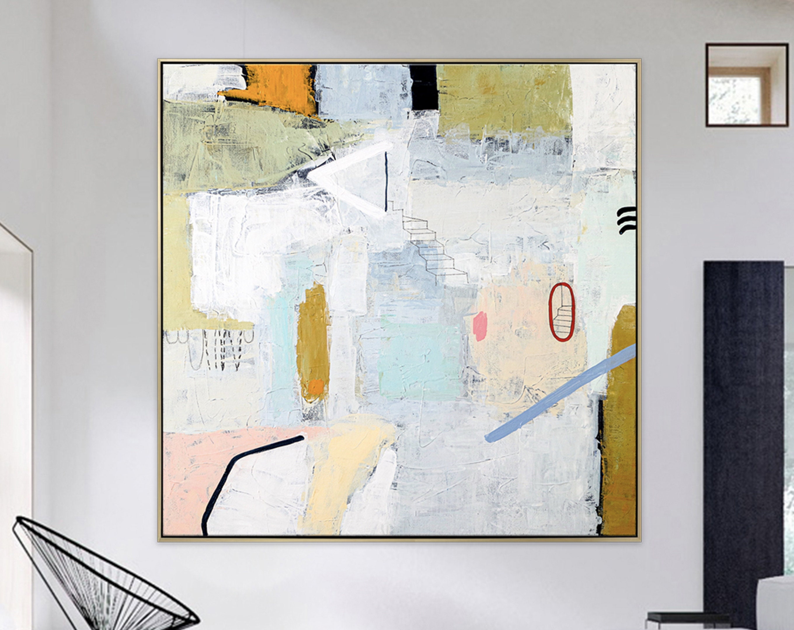 Large Abstract Painting Original on Canvas, Modern Painting Abstract, Acrylic Painting Colorful Canvas Wall Art ｜ Daydream of Wednesday