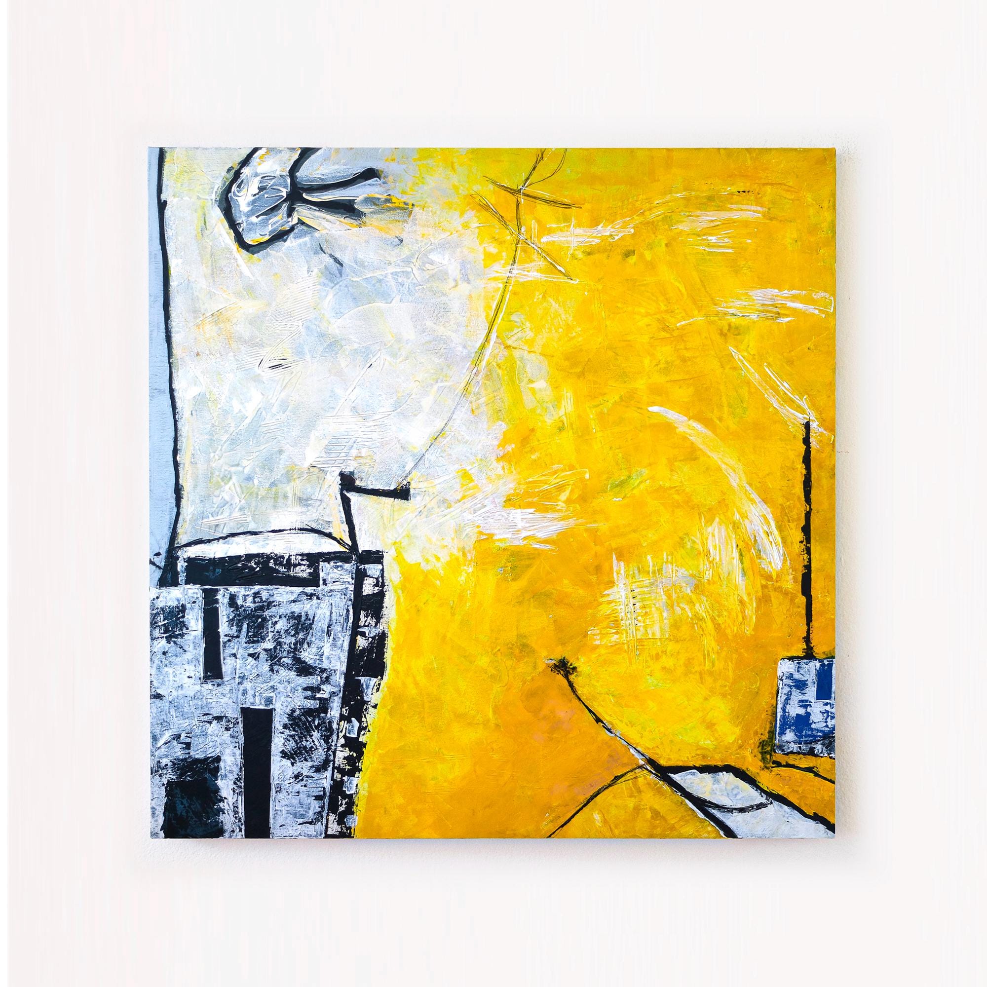 抽象画 – オリジナルウォールアート – キャンバスに描かれた大きな油絵