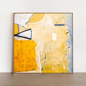 Abstract Painting – Original Wall Art – Large Oil & Acrylic Painting on Canvas – Modern Minimalist Contemporary Canvas Art – “Monday Dream”