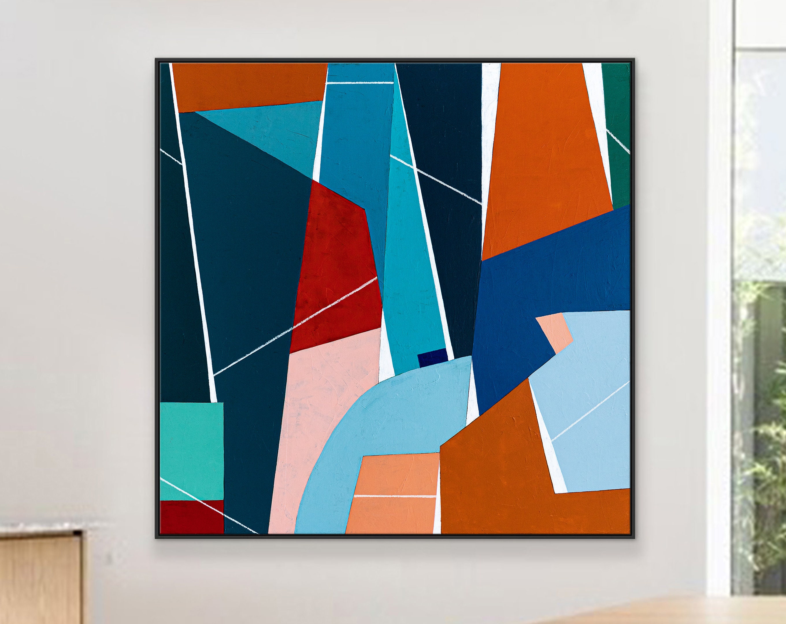 抽象画『noise3』 現代アート モノトーン 灰 宇宙 アクリル