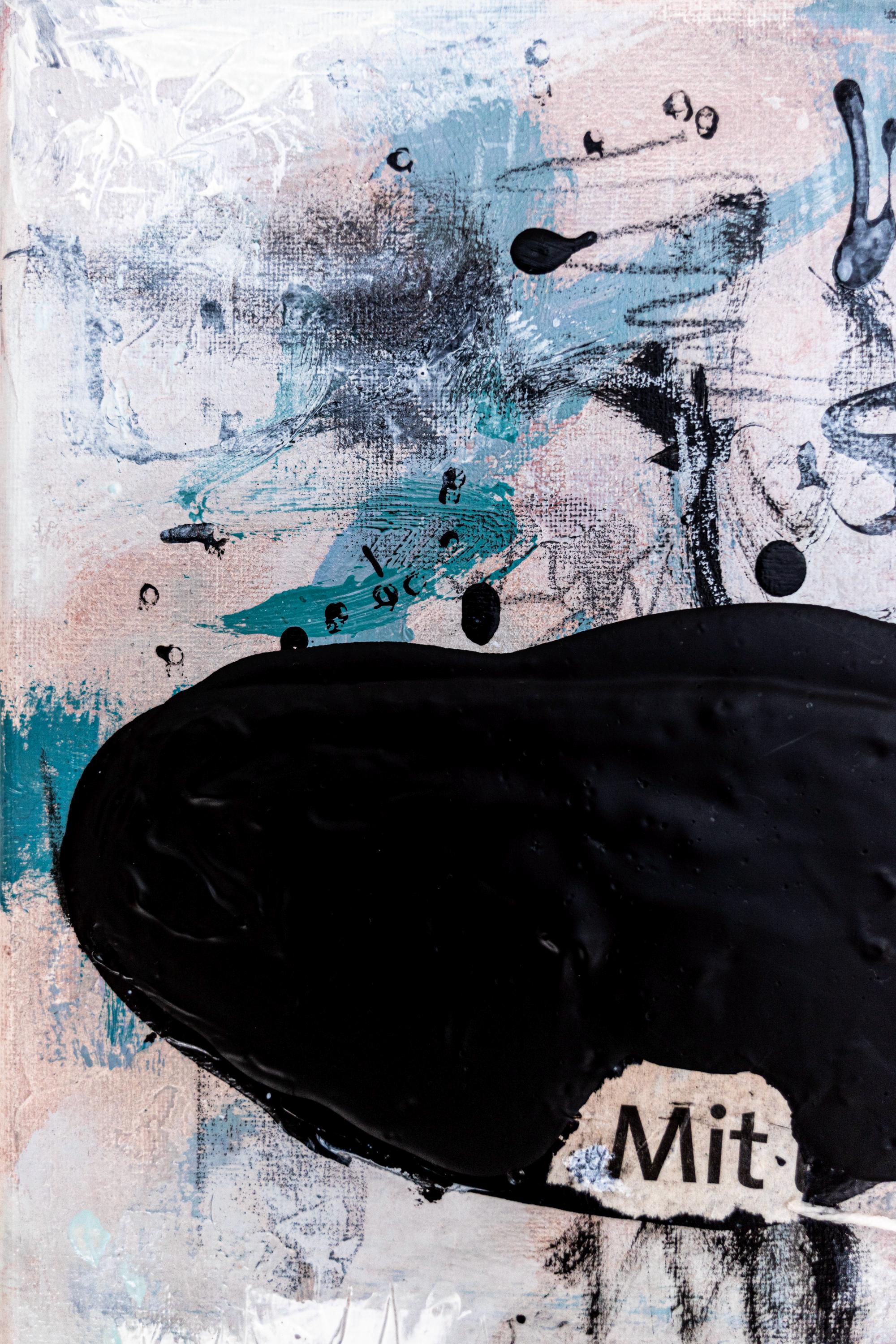 Abstract Wall Art Modern Minimalist Black — Original Oil Painting ...