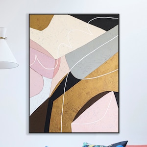 Captivating Original Abstract Acrylic Painting of Opulence and Tranquility, Large Modern Canvas Wall Art with Acrylic - Lux