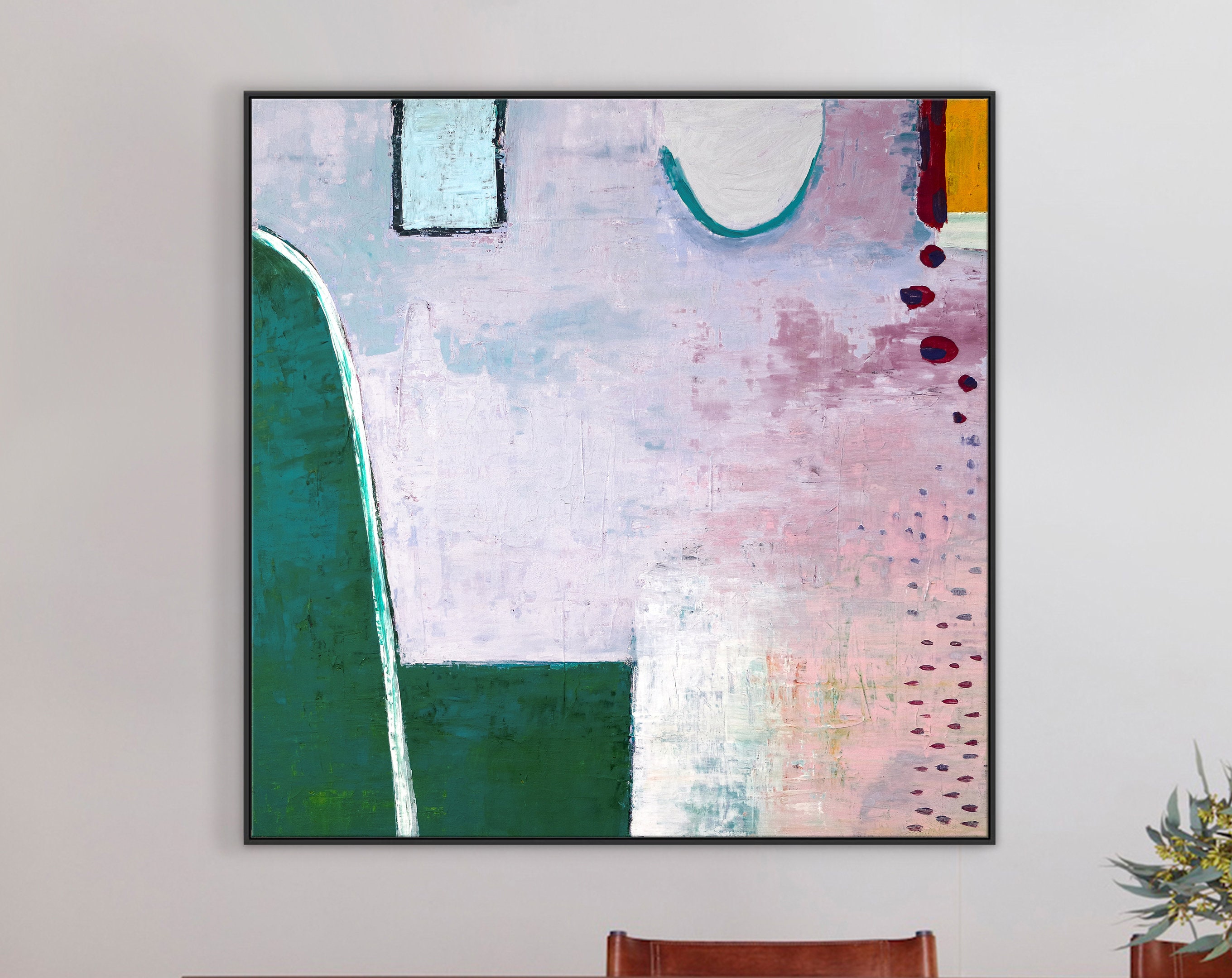 Minimalist Acrylic Abstract Original Painting, Large Colorful Canvas Art captivating aesthetic experience ｜ Purple sprinkle