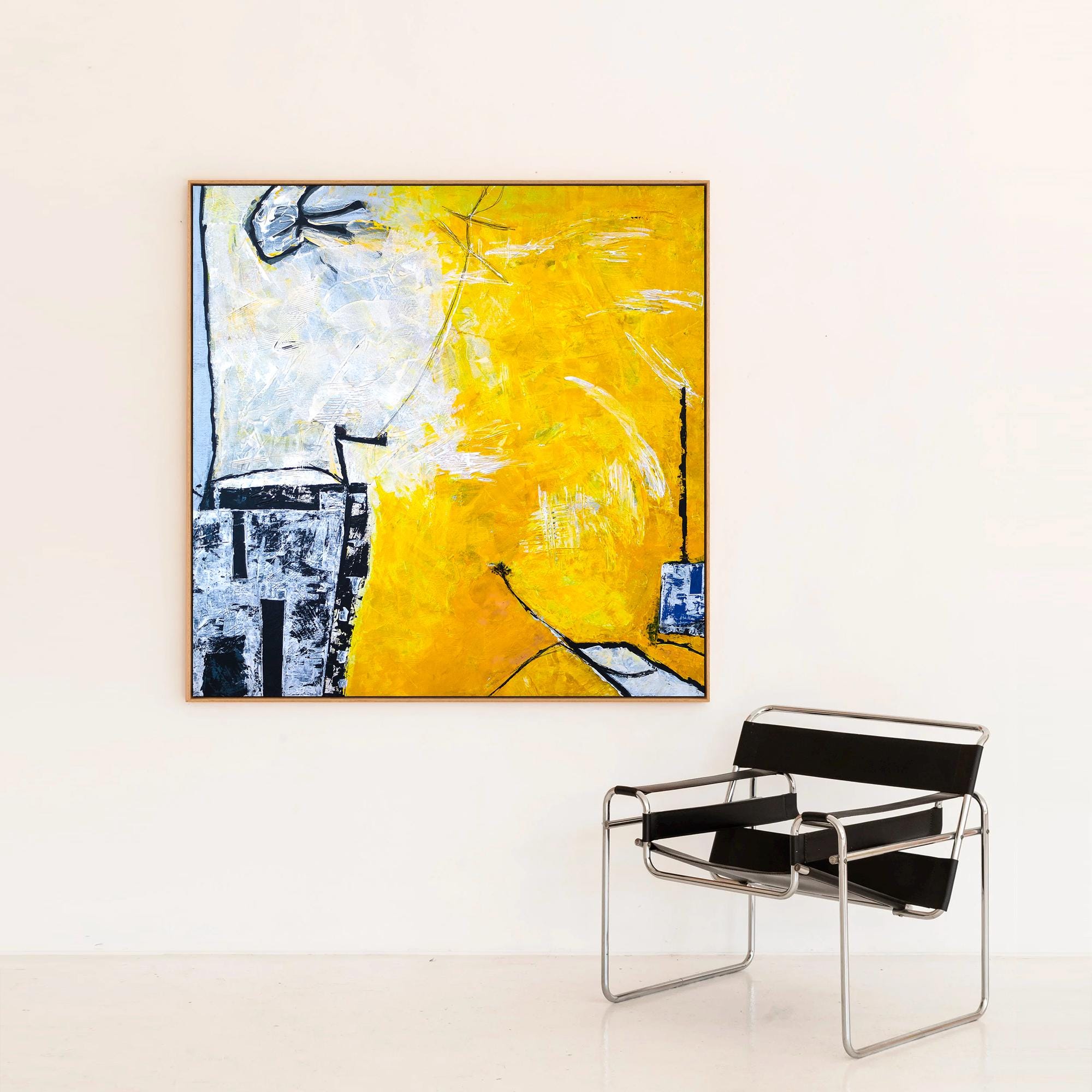 抽象画 – オリジナルウォールアート – キャンバスに描かれた大きな油絵