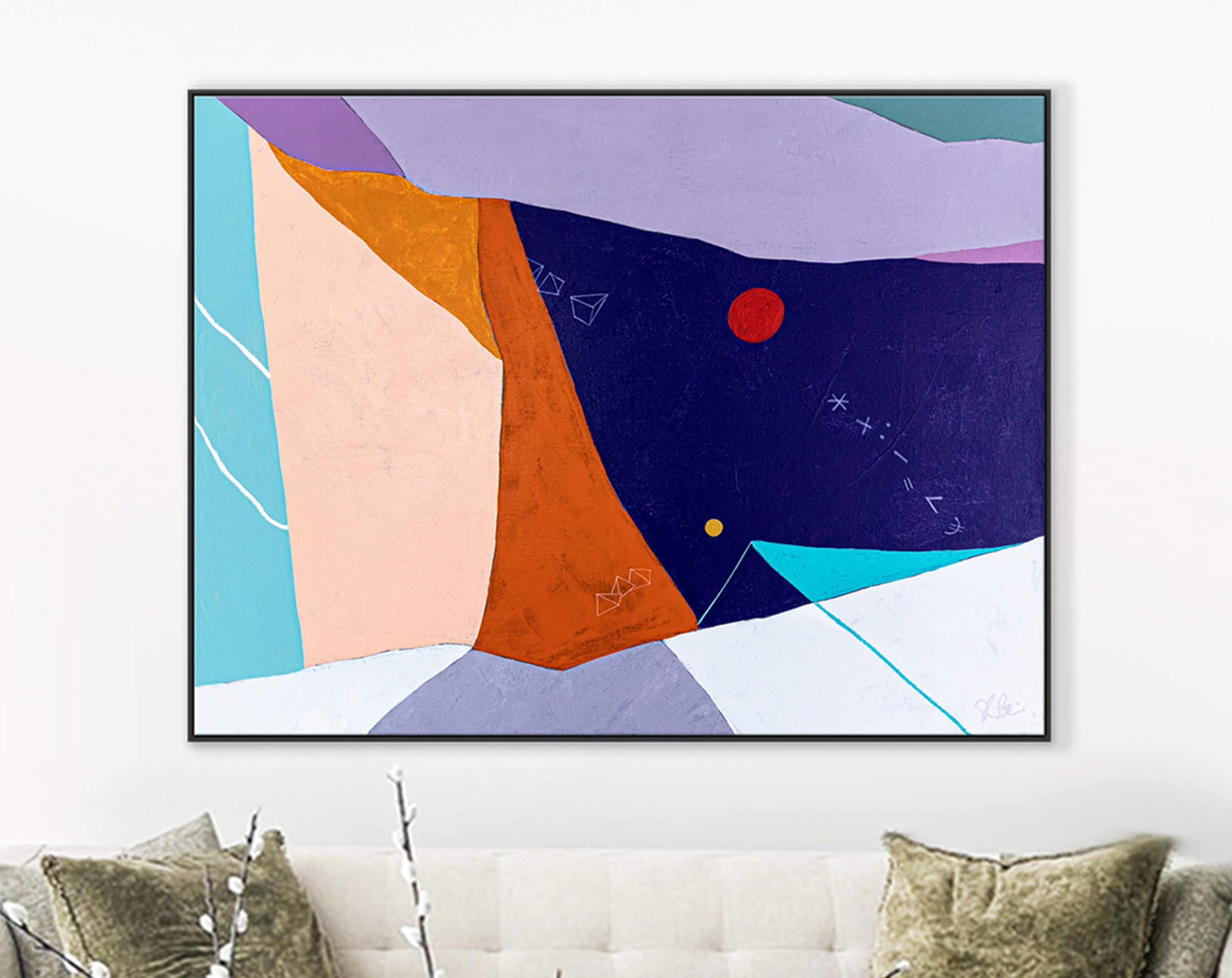 Simple and Unique Large Original Abstract Colorful Painting, Symbolic Expression Modern Canvas Wall Art ｜ Kusnoci