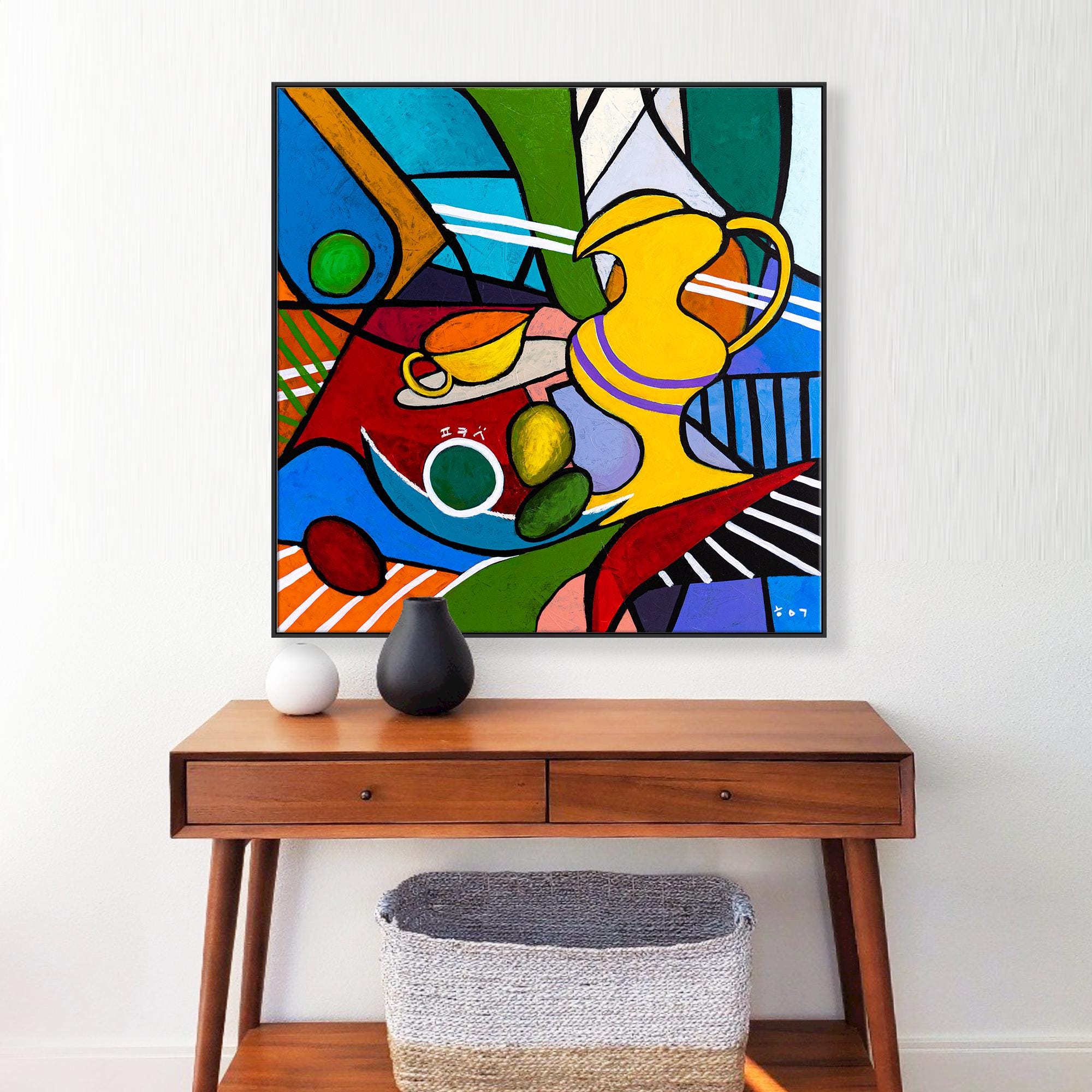 抽象画 – オリジナルウォールアート – キャンバスに描かれた大きな油絵