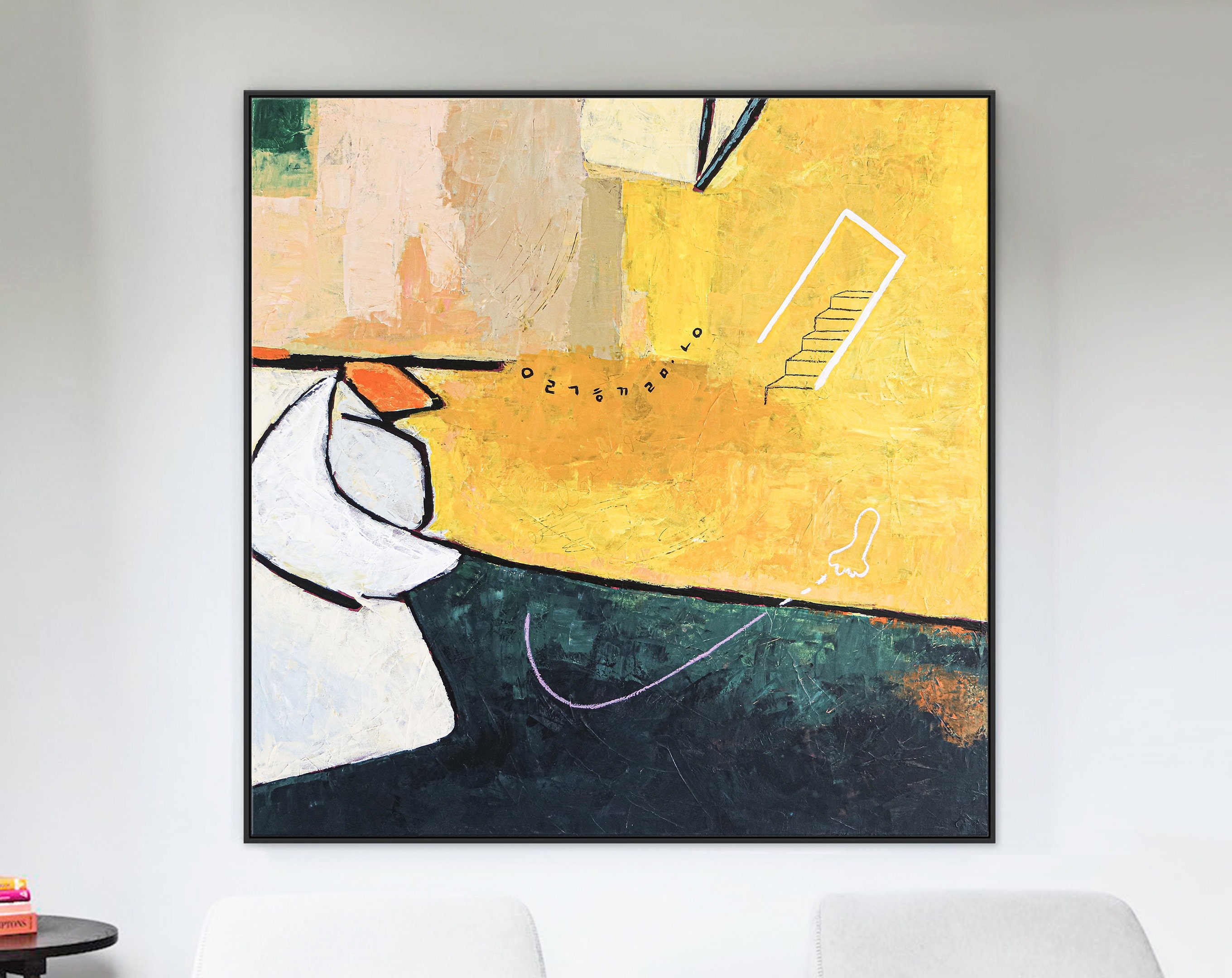 Surrealistic Abstract Original Painting, Large Acrylic Abstract Canvas Wall Art of Unraveling the Modern Paradise ｜ Elysium
