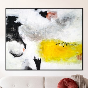 Oriental-Inspired Abstract Original Painting in Acrylic, Large Modern Canvas Wall Art with a Zen Aesthetic | Sign