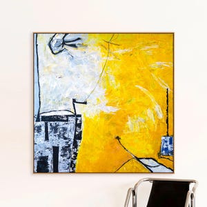 Abstract Painting – Original Wall Art – Large Oil & Acrylic Painting on Canvas – Modern Minimalist Contemporary Canvas Art – “Les Iles”
