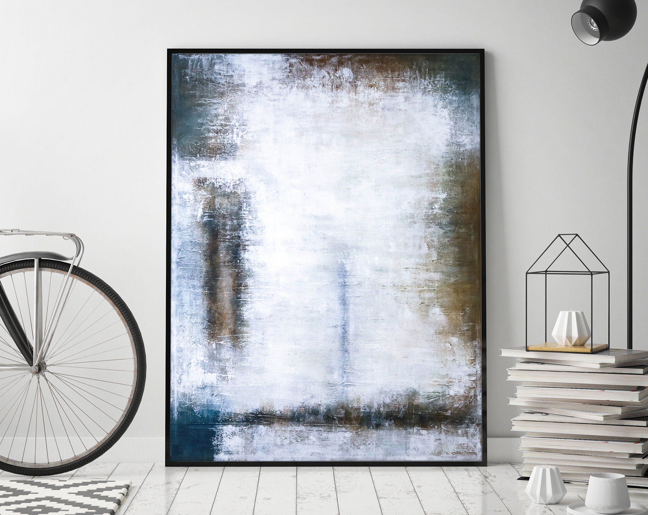 Dynamic Interplay of Patience & Time in Modern Abstract Original Acrylic Painting, Large Canvas Wall Art ｜ Waiting