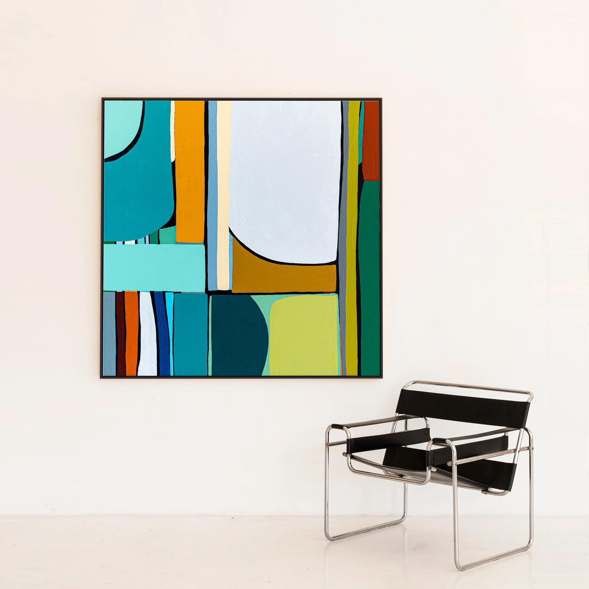 抽象画 – オリジナルウォールアート – キャンバスに描かれた大きな油絵