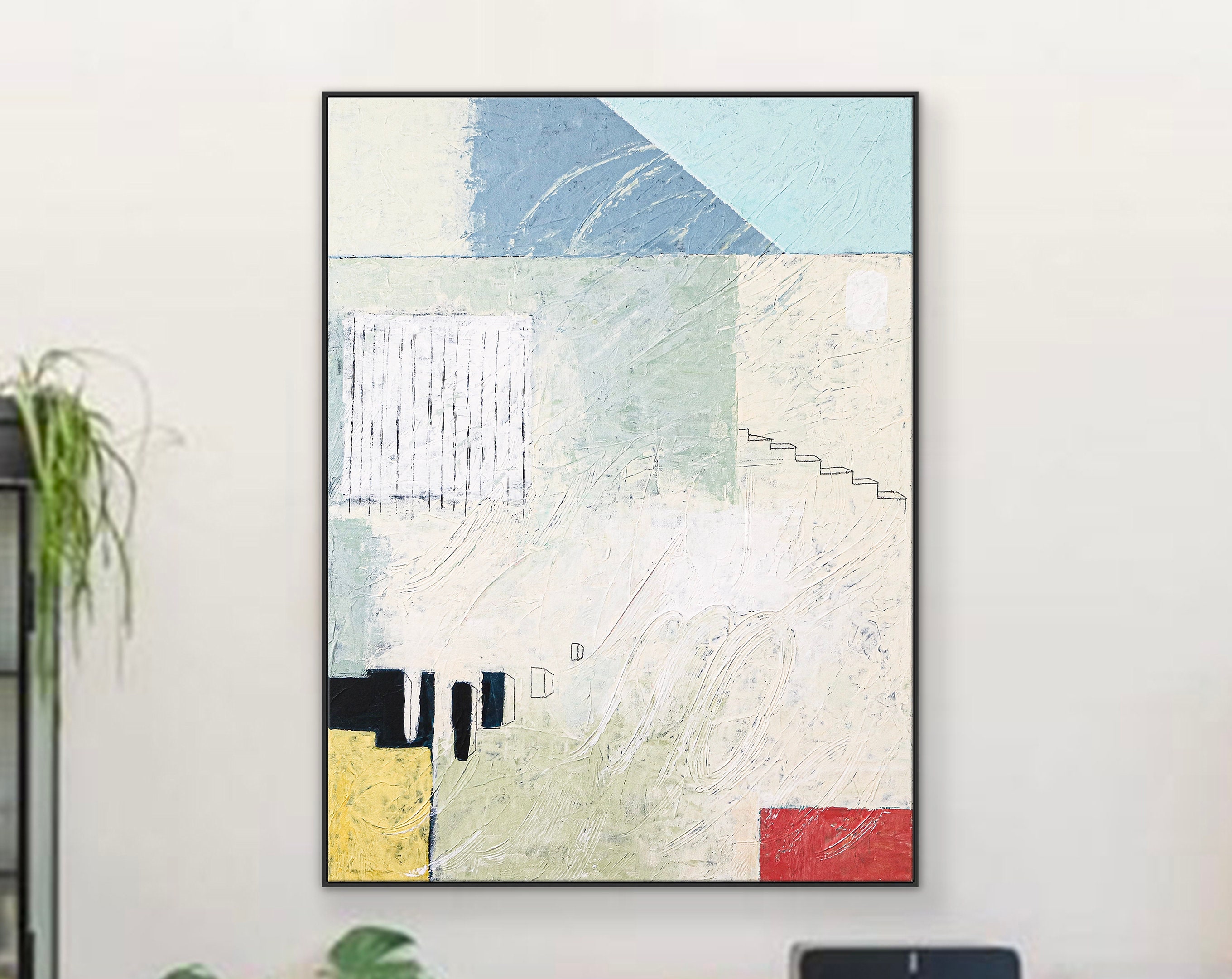 Unconscious Longings in Acrylic Abstract Painting, Original Contemporary Modern Canvas Wall Art ｜ Home