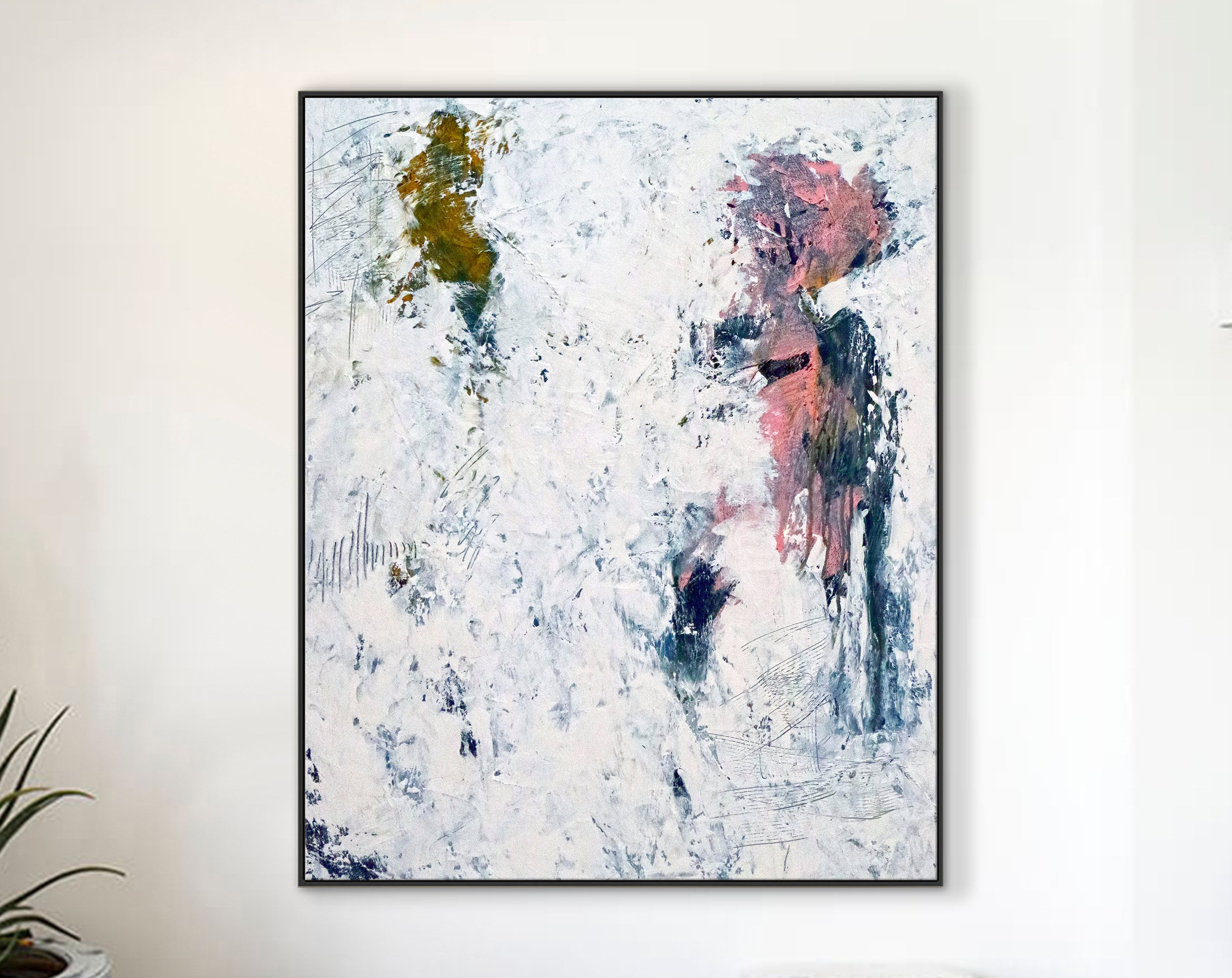 White in Acrylic Original Abstract Painting, Large Expressionist Modern Large Canvas Wall Art ｜ Forgotten memories