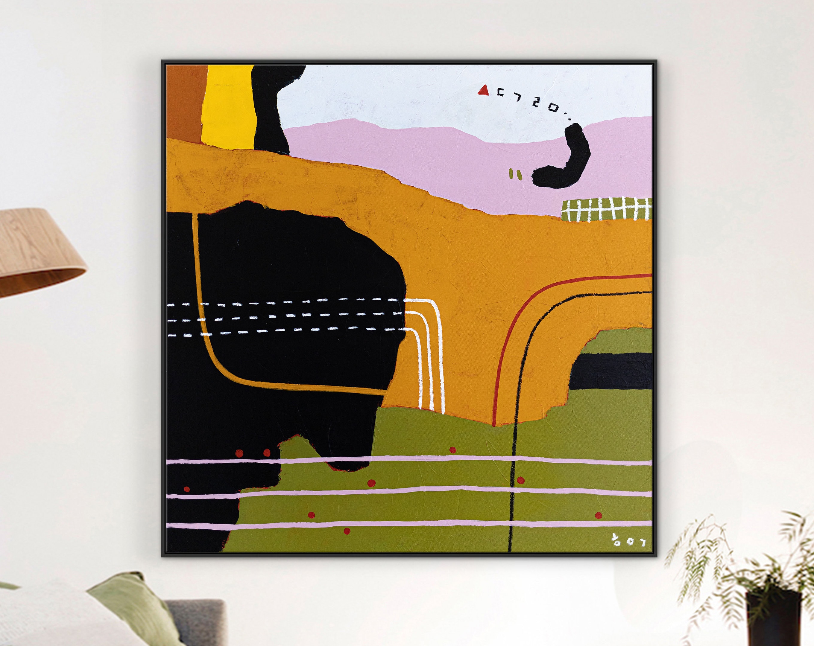Modern Original Abstract Painting in Acrylic, Sophisticated Blend of Classic and Style Large Canvas Wall Art ｜ Keme
