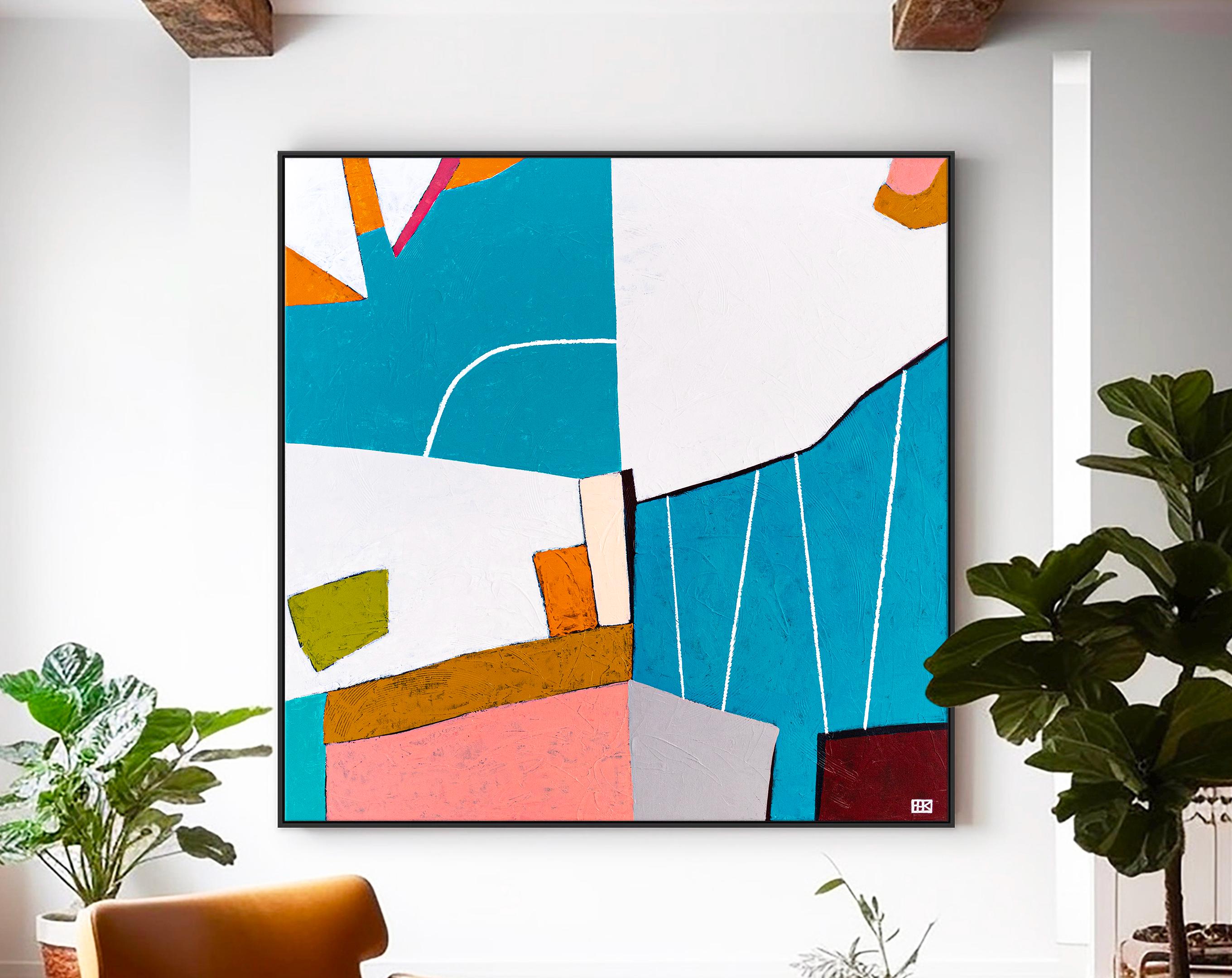 抽象画 – オリジナルウォールアート – キャンバスに描かれた大きな