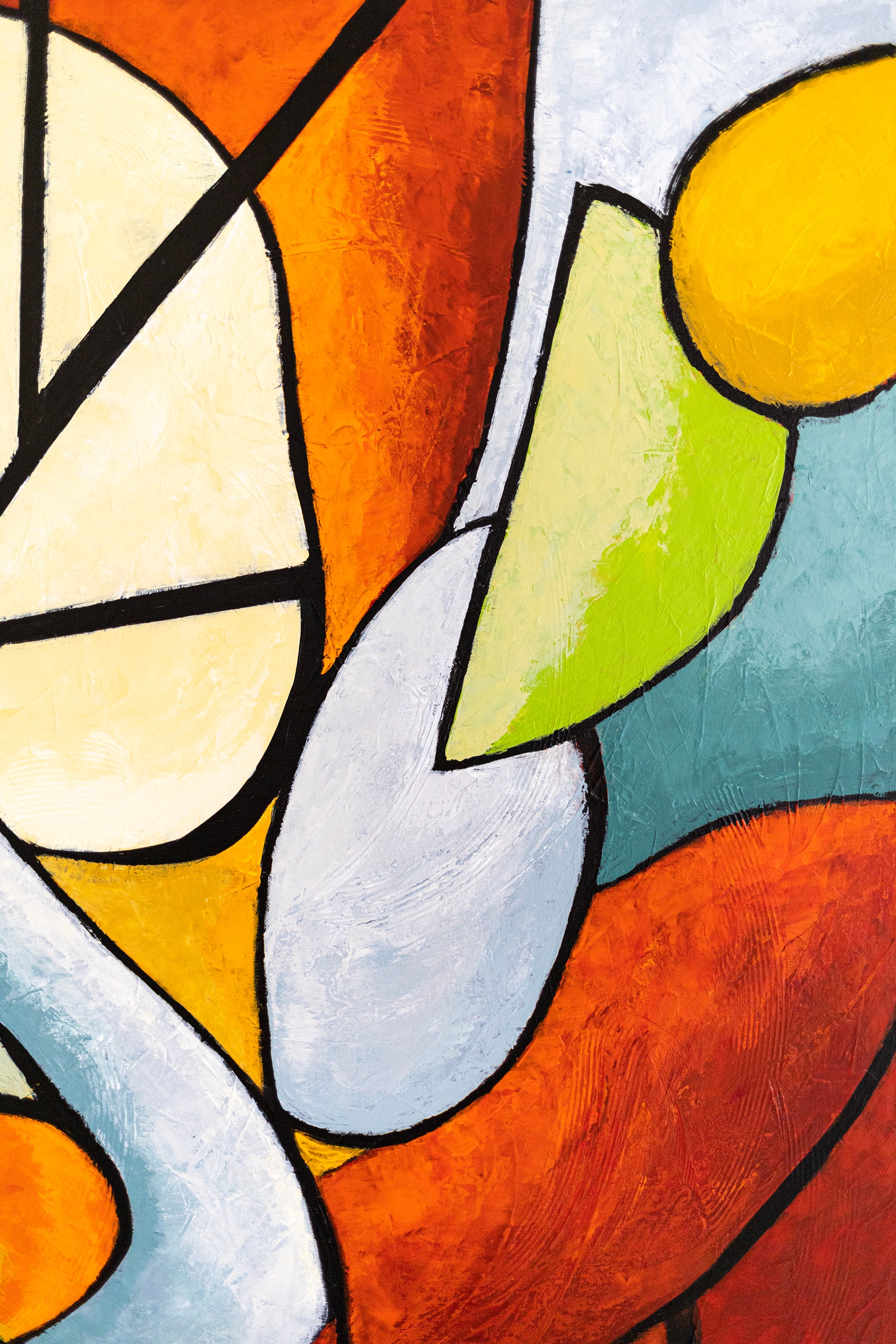 表現主義の抽象アクリル画：カラフルな現代アートキャンバス