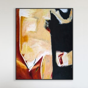 Red & Black in Modern Abstract Original Painting, Expressionist  Large Acrylic Canvas Wall Art | In that manner